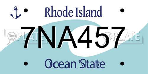 7NA457 Rhode Island License Plate
