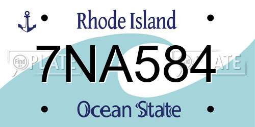 7NA584 Rhode Island License Plate