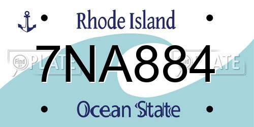 7NA884 Rhode Island License Plate