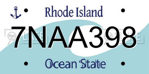 7NAA398 Rhode Island License Plate