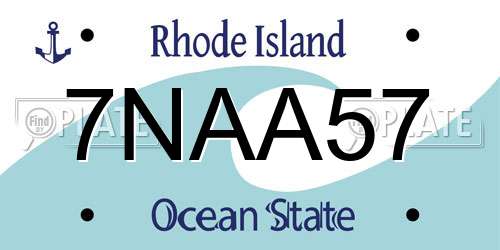7NAA57 Rhode Island License Plate