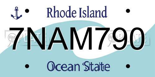 7NAM790 Rhode Island License Plate