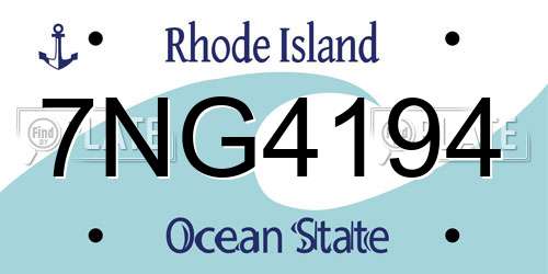 7NG4194 Rhode Island License Plate