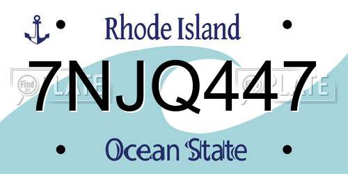 7NJQ447 Rhode Island License Plate