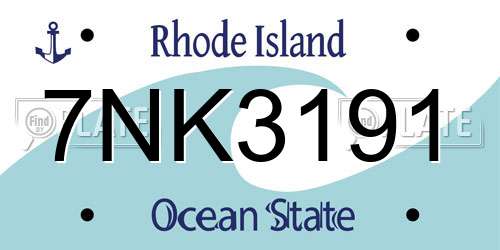 7NK3191 Rhode Island License Plate
