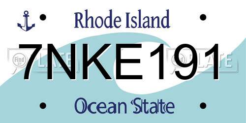 7NKE191 Rhode Island License Plate