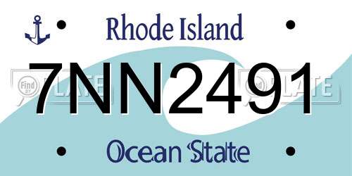 7NN2491 Rhode Island License Plate