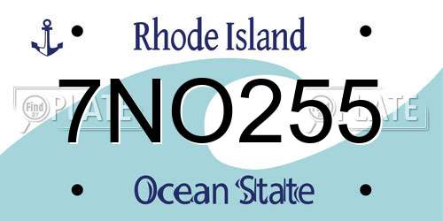 7NO255 Rhode Island License Plate
