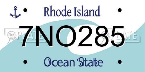 7NO285 Rhode Island License Plate