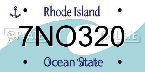 7NO320 Rhode Island License Plate
