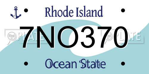 7NO370 Rhode Island License Plate