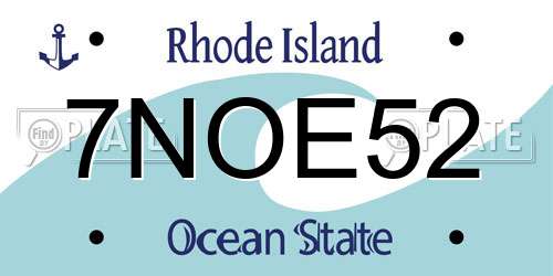 7NOE52 Rhode Island License Plate