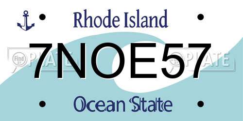 7NOE57 Rhode Island License Plate