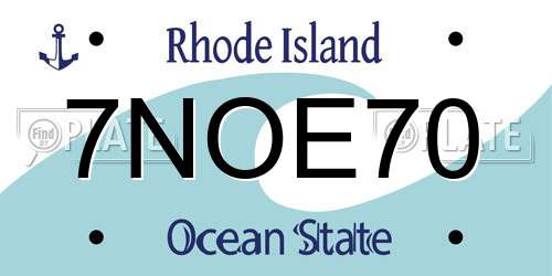 7NOE70 Rhode Island License Plate