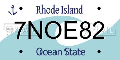 7NOE82 Rhode Island License Plate