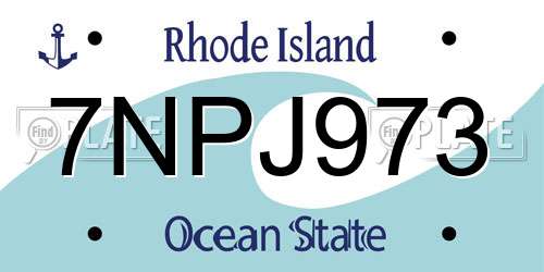 7NPJ973 Rhode Island License Plate