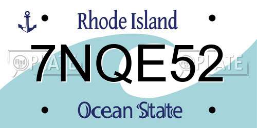7NQE52 Rhode Island License Plate