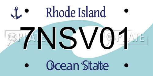 7NSV01 Rhode Island License Plate