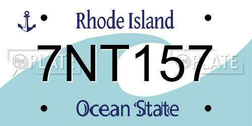 7NT157 Rhode Island License Plate