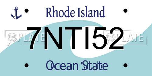 7NTI52 Rhode Island License Plate