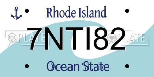 7NTI82 Rhode Island License Plate