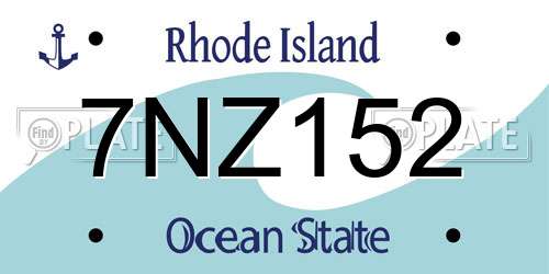 7NZ152 Rhode Island License Plate