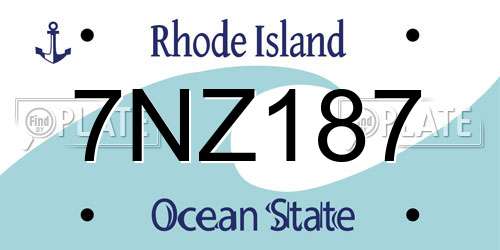 7NZ187 Rhode Island License Plate