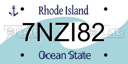 7NZI82 Rhode Island License Plate