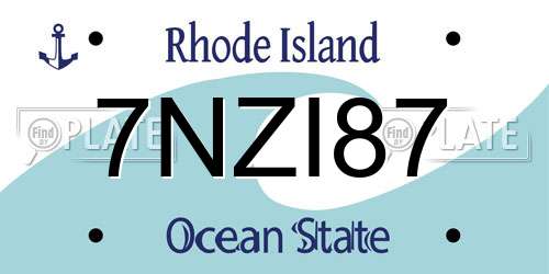 7NZI87 Rhode Island License Plate