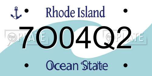 7O04Q2 Rhode Island License Plate