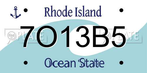 7O13B5 Rhode Island License Plate