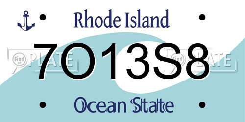7O13S8 Rhode Island License Plate