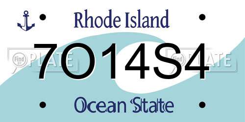 7O14S4 Rhode Island License Plate