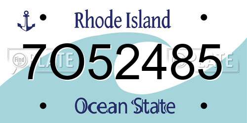 7O52485 Rhode Island License Plate