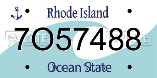 7O57488 Rhode Island License Plate