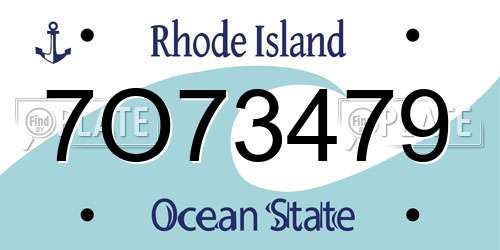 7O73479 Rhode Island License Plate
