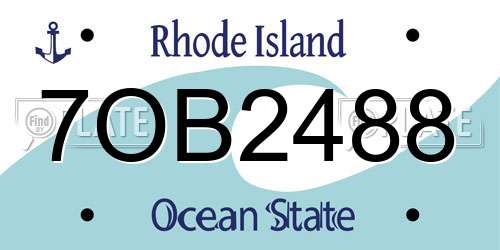 7OB2488 Rhode Island License Plate
