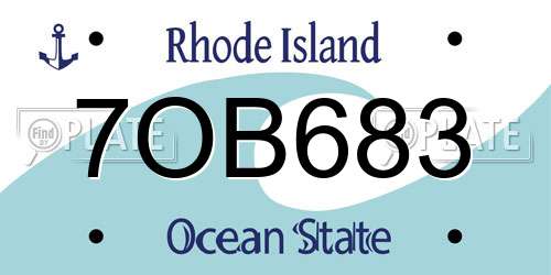 7OB683 Rhode Island License Plate