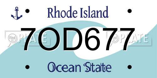 7OD677 Rhode Island License Plate