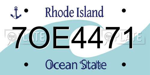 7OE4471 Rhode Island License Plate