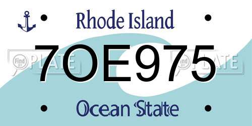 7OE975 Rhode Island License Plate