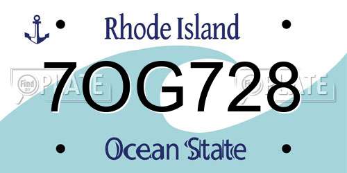 7OG728 Rhode Island License Plate