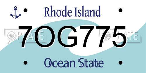 7OG775 Rhode Island License Plate