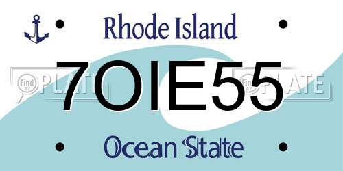 7OIE55 Rhode Island License Plate