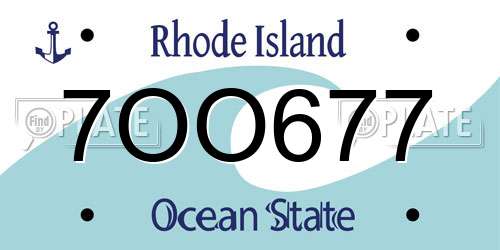 7OO677 Rhode Island License Plate