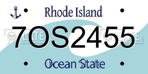 7OS2455 Rhode Island License Plate