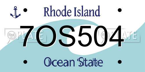 7OS504 Rhode Island License Plate