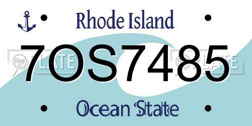 7OS7485 Rhode Island License Plate