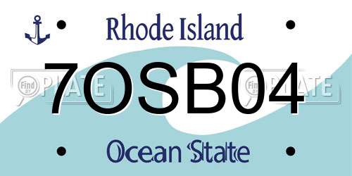 7OSB04 Rhode Island License Plate