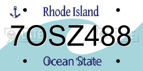7OSZ488 Rhode Island License Plate